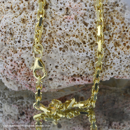 Ankerkette diamantiert Halskette - 333 - 8 Karat Gold