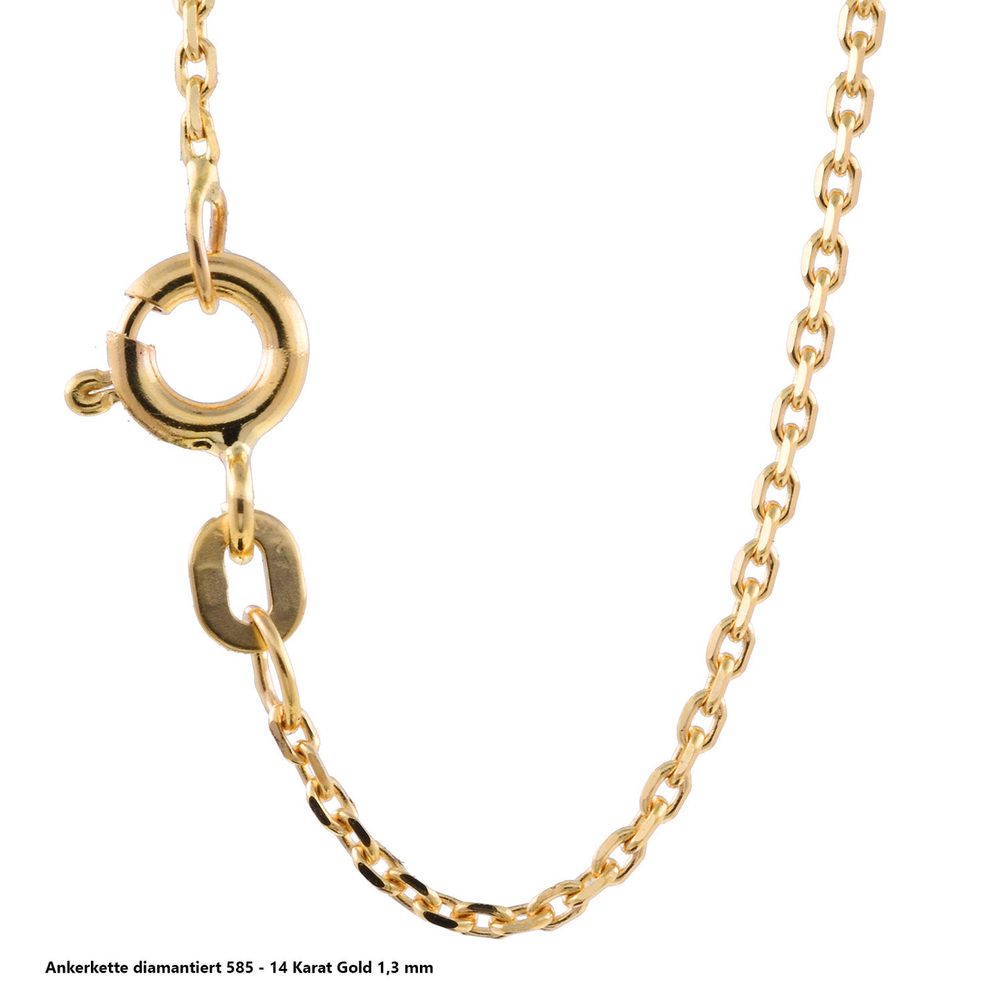 Ankerkette diamantiert Halskette - 585 - 14 Karat Gold