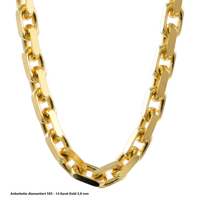 Ankerkette diamantiert Halskette - 585 - 14 Karat Gold