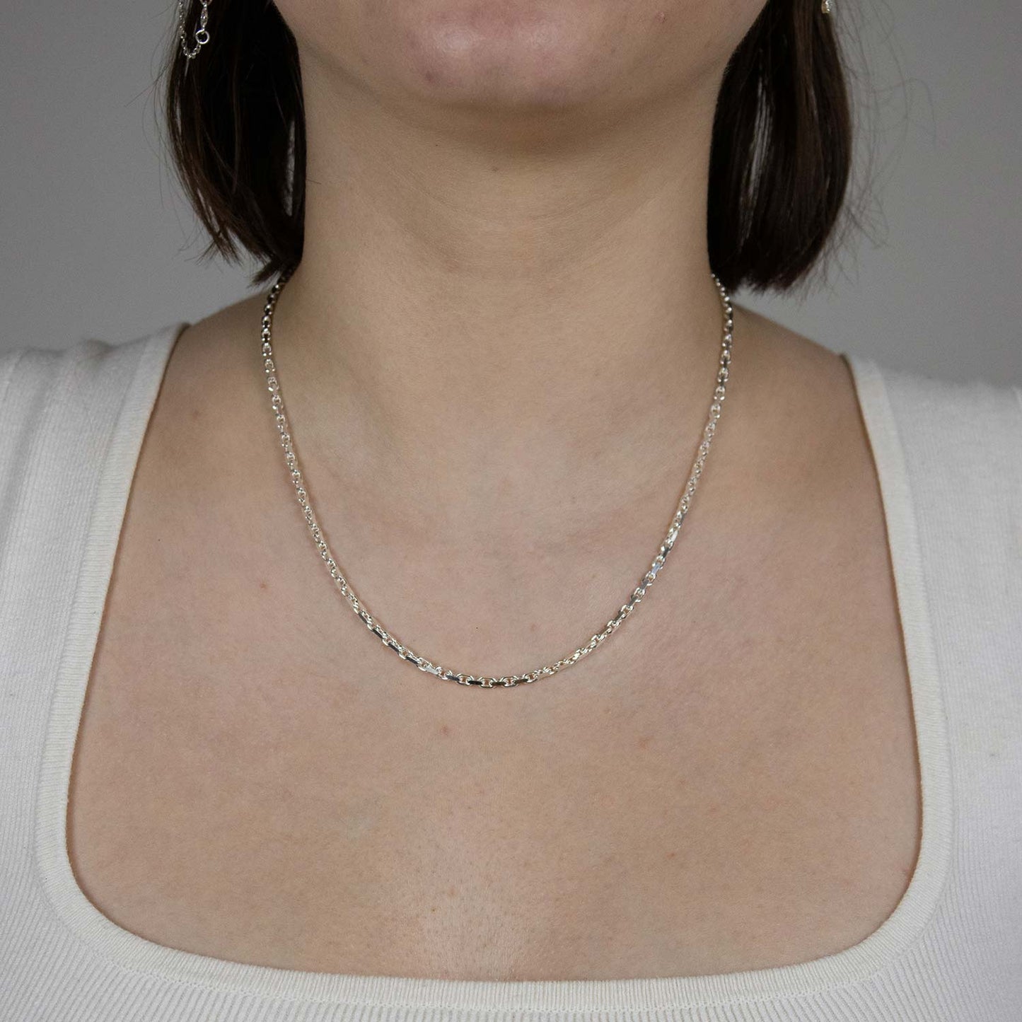 Silberkette Echt 925 Sterlingsilber Ankerkette diamantiert Silber Halskette - Damenkette und Herrenkette Made in Germany