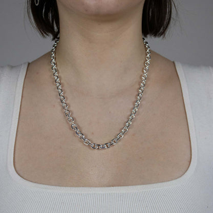Silberkette Echt 925 Sterlingsilber Ankerkette diamantiert Silber Halskette - Damenkette und Herrenkette Made in Germany