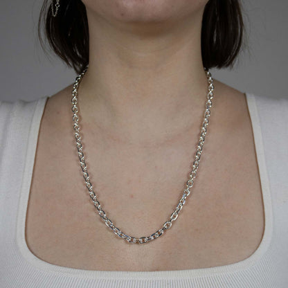 Silberkette Echt 925 Sterlingsilber Ankerkette diamantiert Silber Halskette - Damenkette und Herrenkette Made in Germany