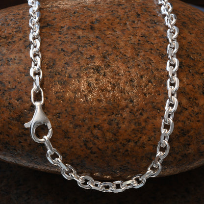 Silberkette Echt 925 Sterlingsilber Ankerkette diamantiert Silber Halskette - Damenkette und Herrenkette Made in Germany
