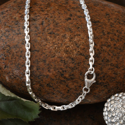 Silberkette Echt 925 Sterlingsilber Ankerkette diamantiert Silber Halskette - Damenkette und Herrenkette Made in Germany