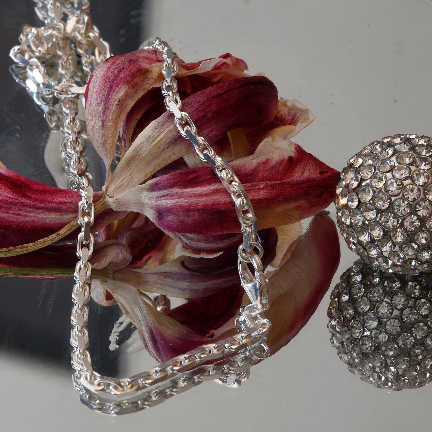 Silberkette Echt 925 Sterlingsilber Ankerkette diamantiert Silber Halskette - Damenkette und Herrenkette Made in Germany