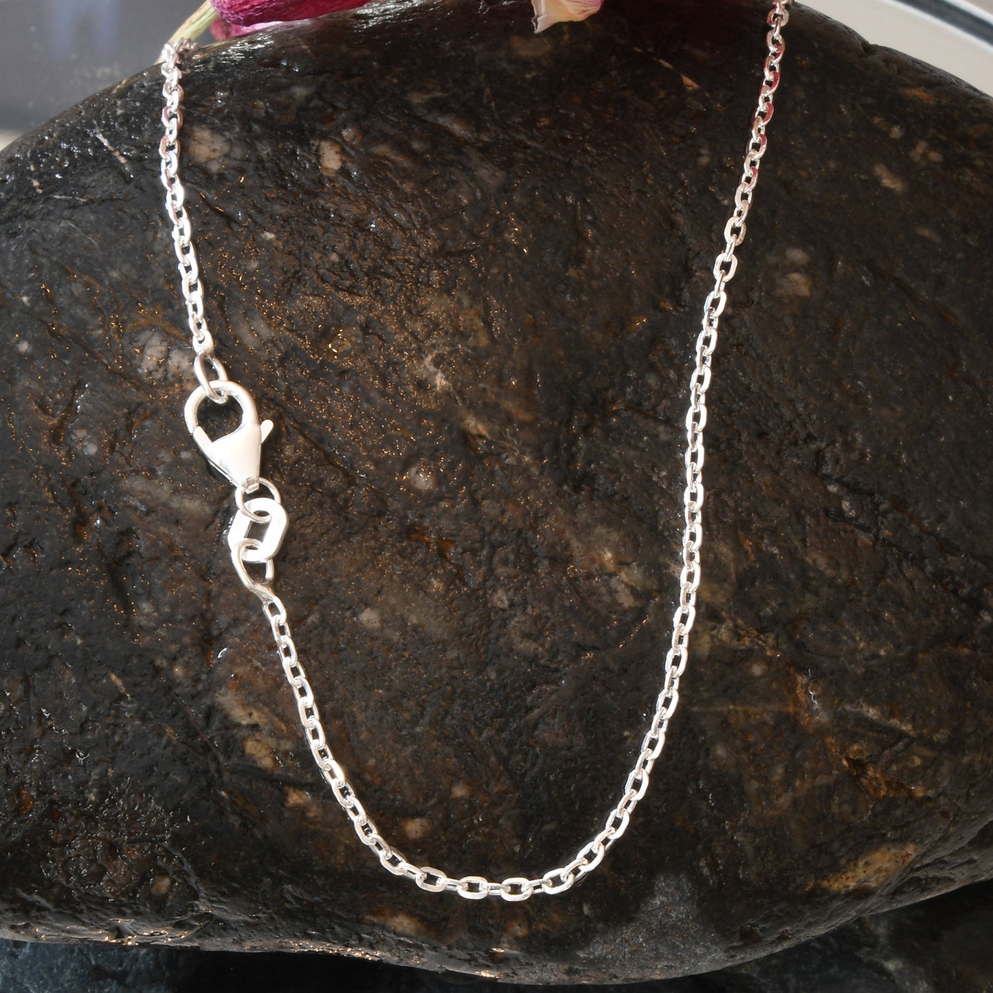 Silberkette Echt 925 Sterlingsilber Ankerkette diamantiert Silber Halskette - Damenkette und Herrenkette Made in Germany