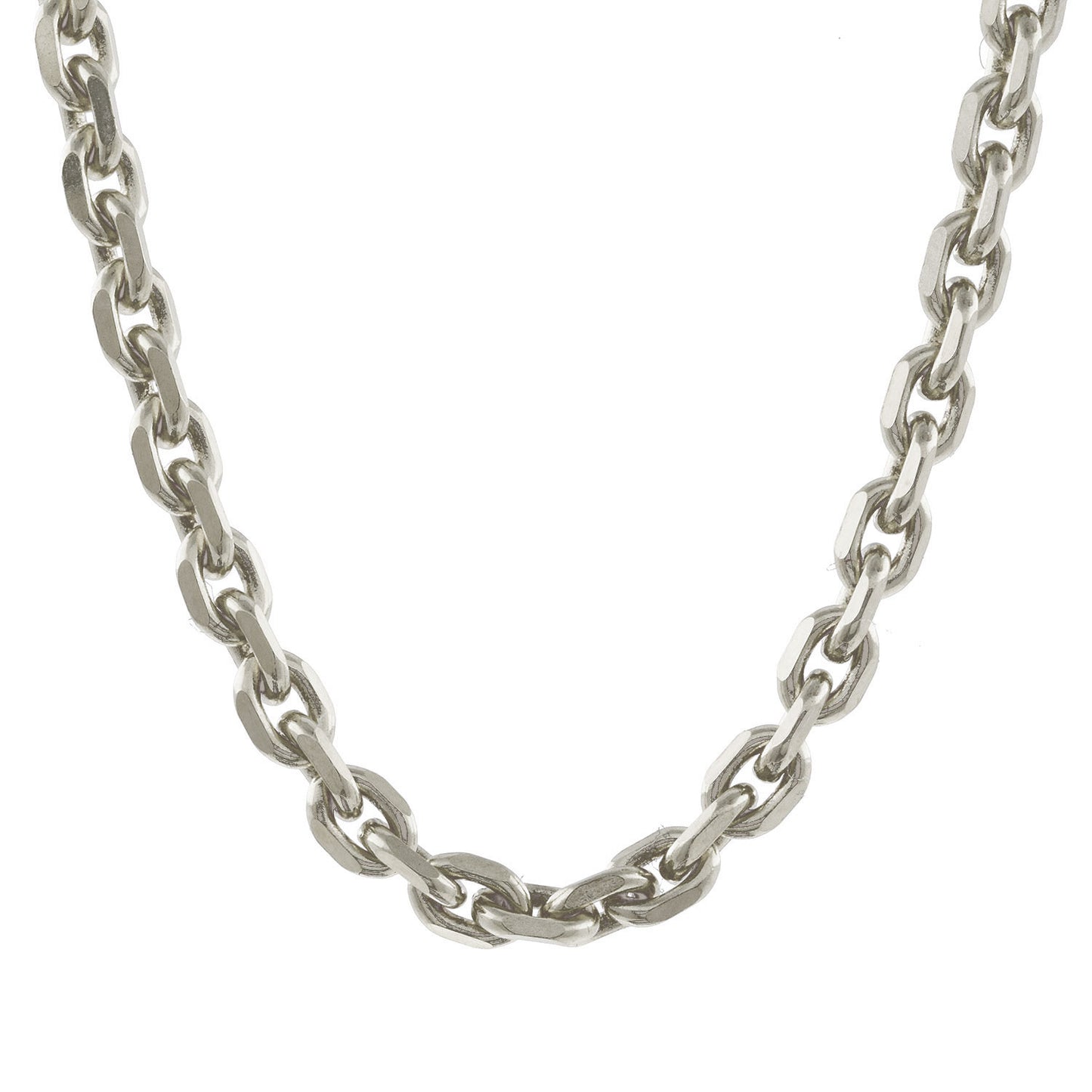 Silberkette Echt 925 Sterlingsilber Ankerkette diamantiert Silber Halskette - Damenkette und Herrenkette Made in Germany