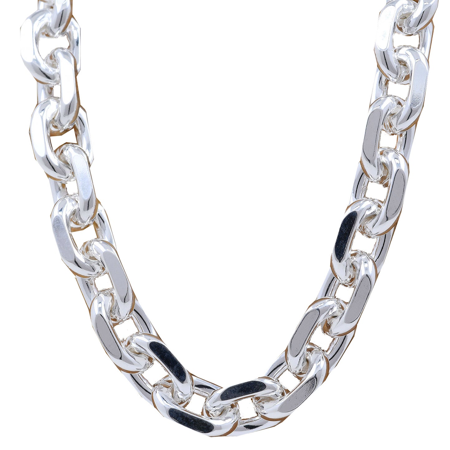 Silberkette Echt 925 Sterlingsilber Ankerkette diamantiert Silber Halskette - Damenkette und Herrenkette Made in Germany
