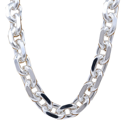 Silberkette Echt 925 Sterlingsilber Ankerkette diamantiert Silber Halskette - Damenkette und Herrenkette Made in Germany