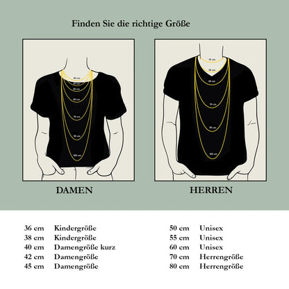 Goldkette Ankerkette rund Halskette Breite 1,5 mm - 333 - 8 Karat Gold