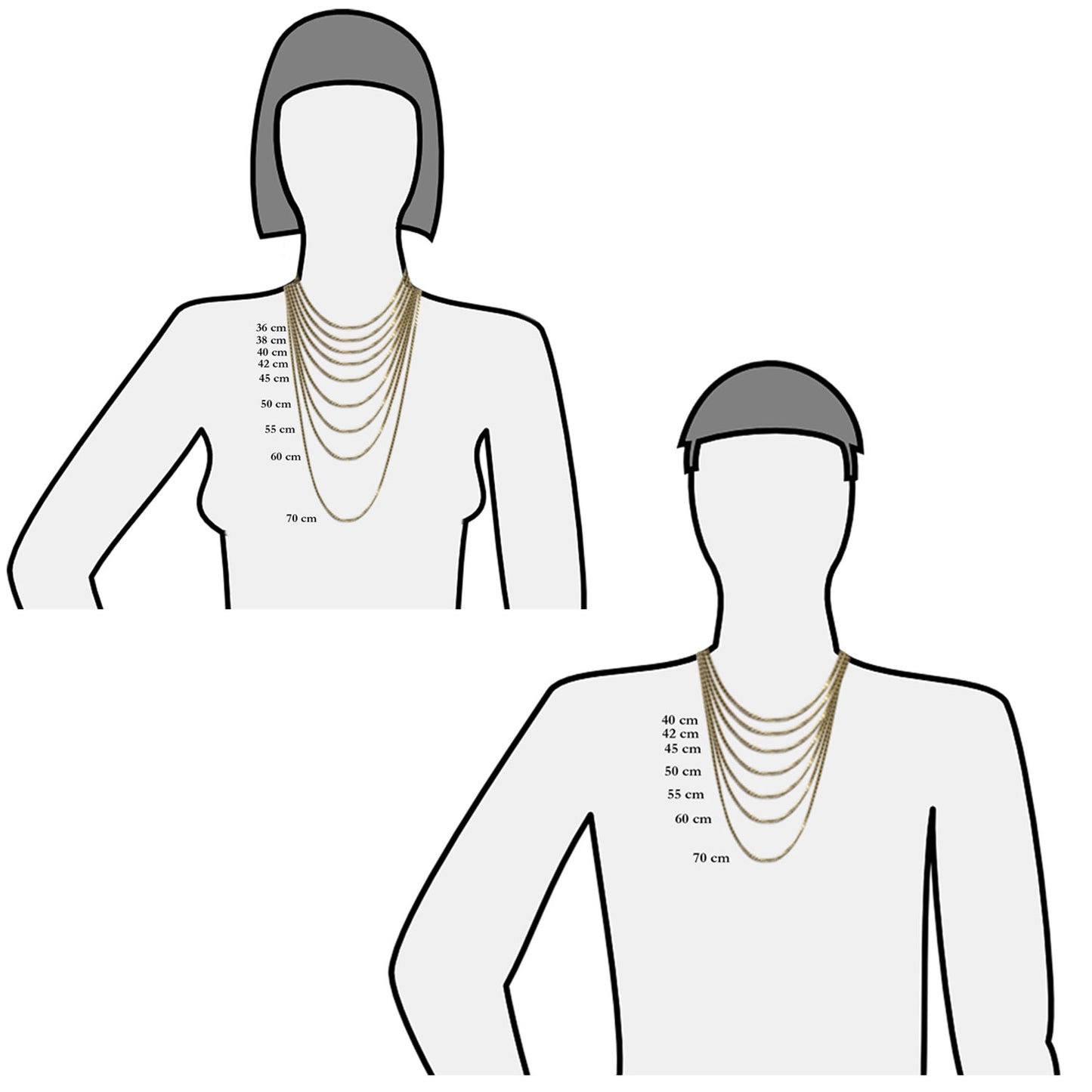 Goldkette Ankerkette 1,5 mm 333 - 585 - 750 Gold oder Silber vergoldet