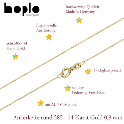 Ankerkette rund Halskette  585 - 14 Karat Gold Auswahl