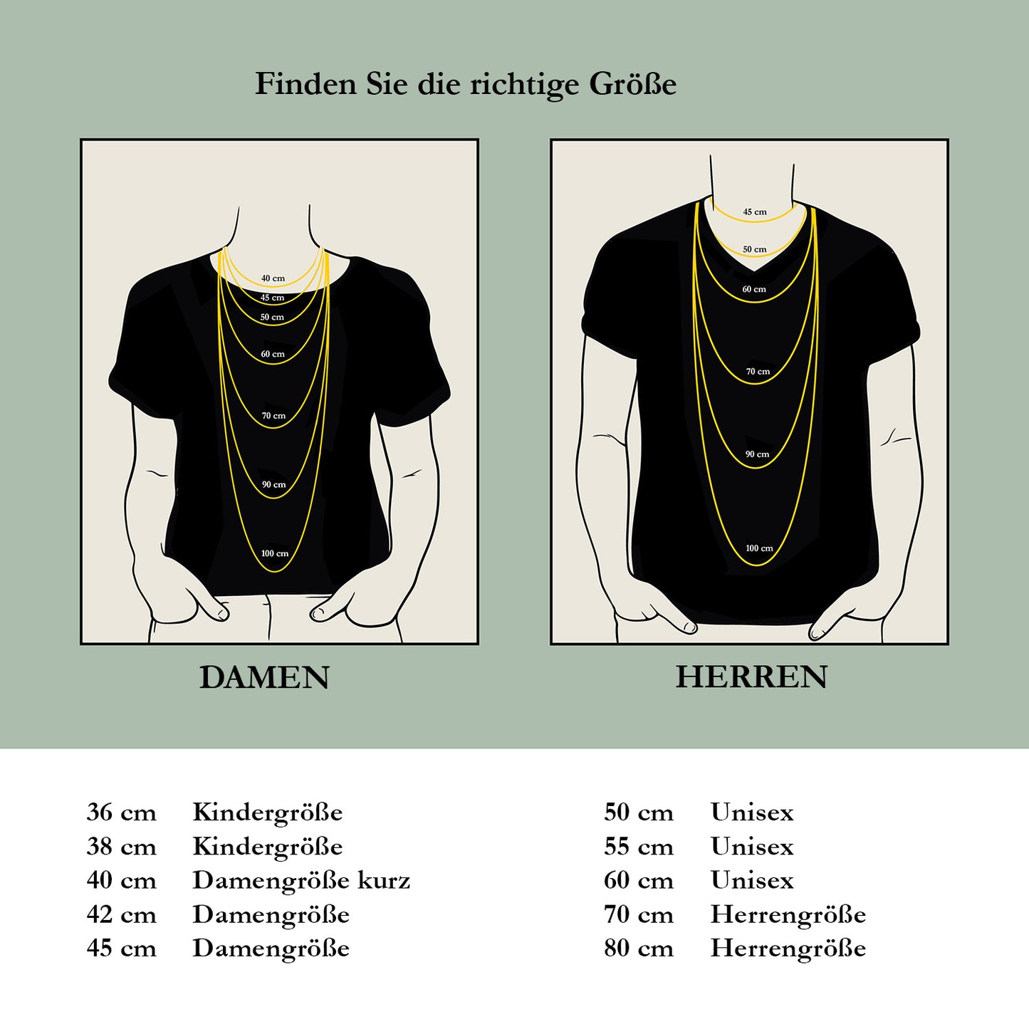 Ankerkette rund Halskette  585 - 14 Karat Gold Auswahl