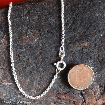 Ankerkette rund Halskette  925 Sterlingsilber Auswahl