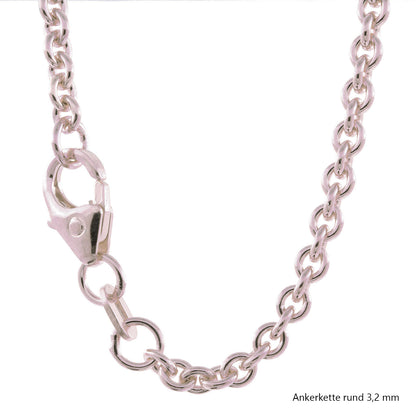 Ankerkette rund Halskette  925 Sterlingsilber Auswahl
