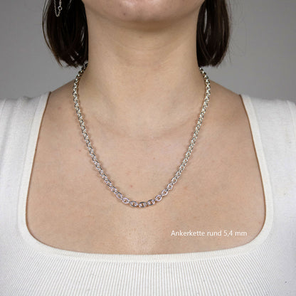 Ankerkette rund Halskette  925 Sterlingsilber Auswahl