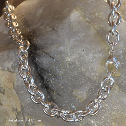 Ankerkette rund Halskette  925 Sterlingsilber Auswahl