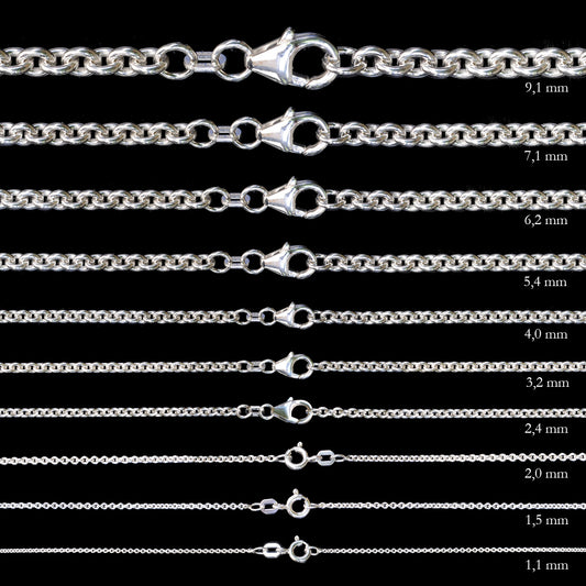 Ankerkette rund Halskette  925 Sterlingsilber Auswahl