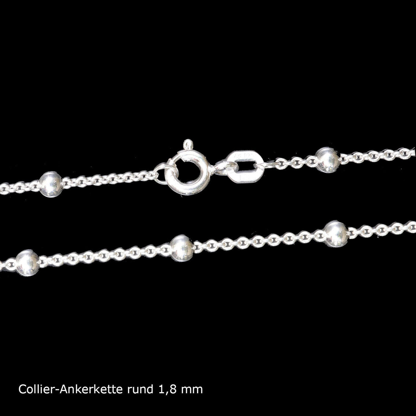 Ankerkette Halskette Breite 1,8 mm - 925 Sterlingsilber Auswahl