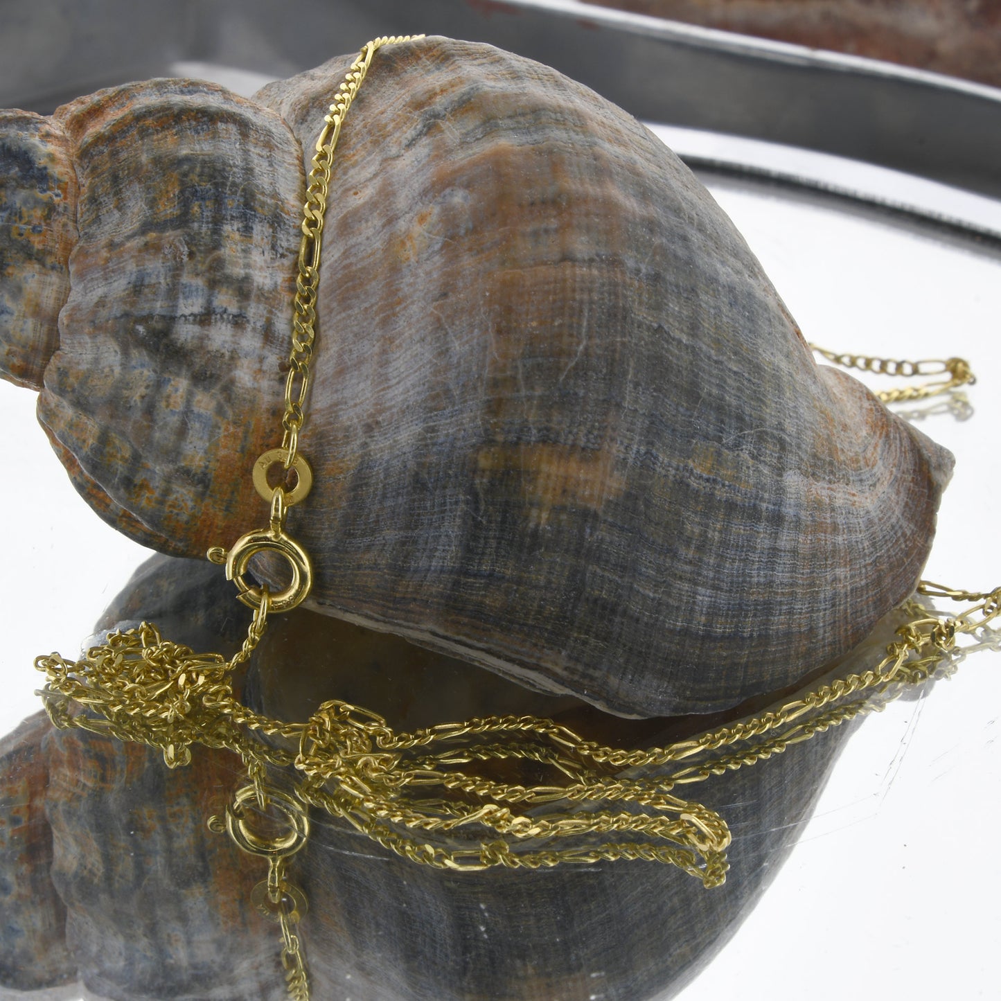 Goldkette Figarokette diamantiert Halskette 1,5 mm - 333-8 Karat Gold