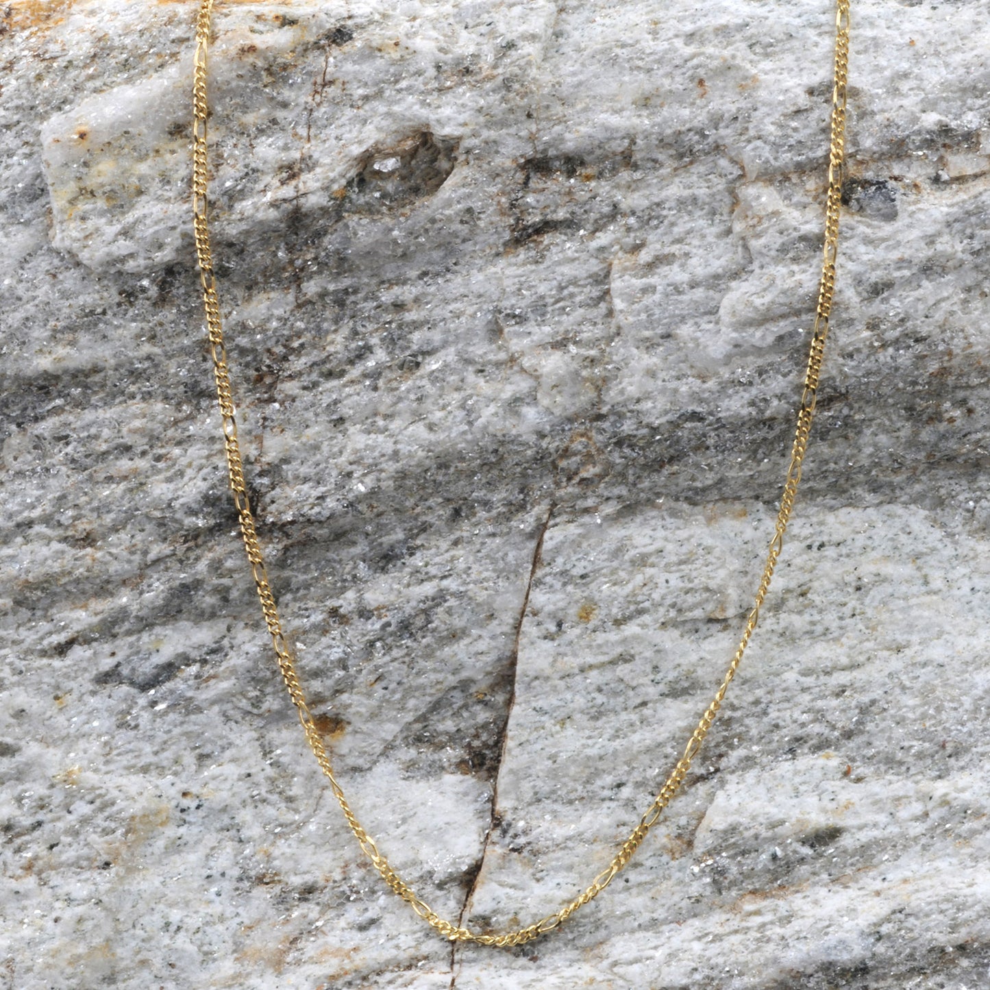 Goldkette Figarokette diamantiert Halskette 1,5 mm - 333-8 Karat Gold