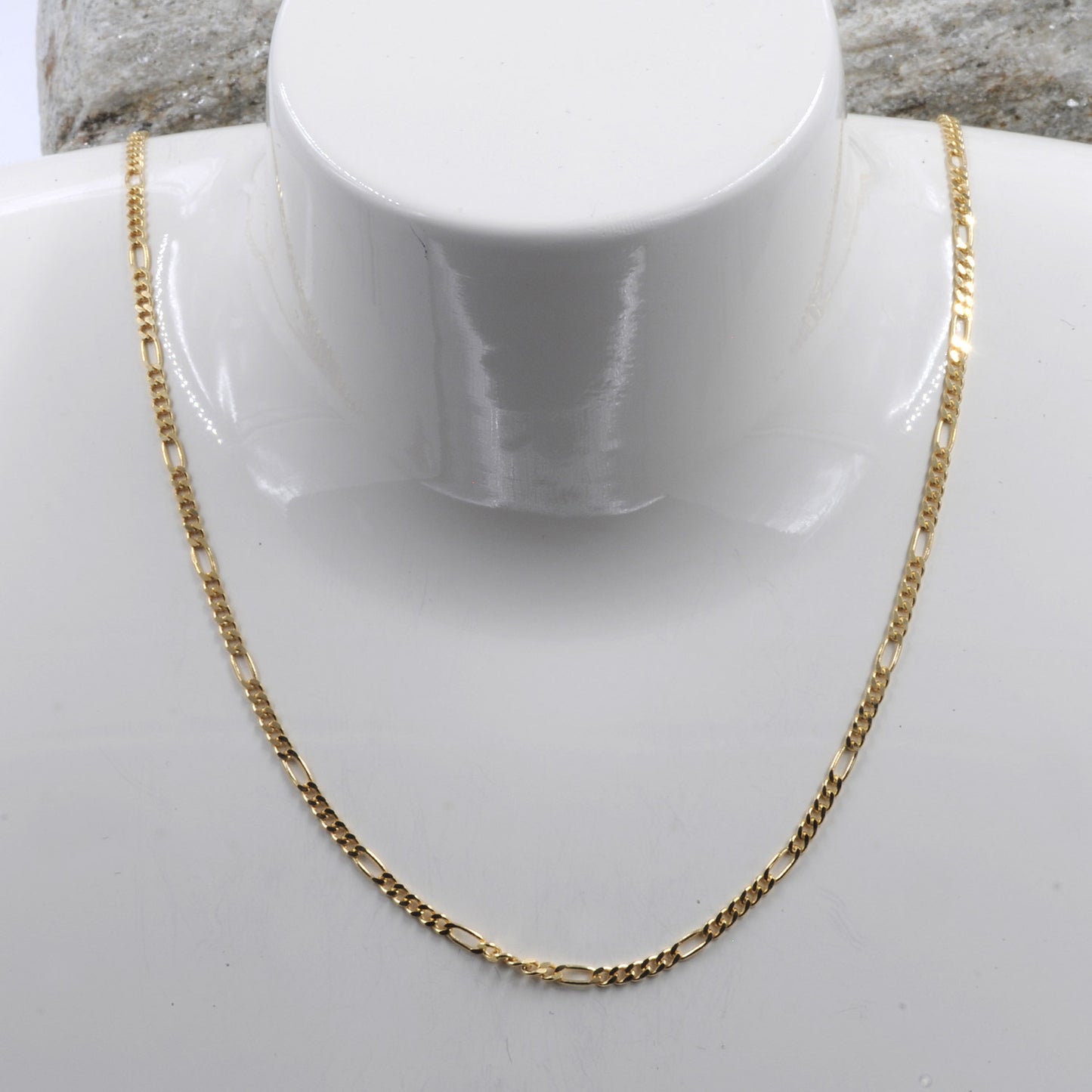 Goldkette Figarokette diamantiert Halskette 1,9 mm - 333-8 Karat Gold