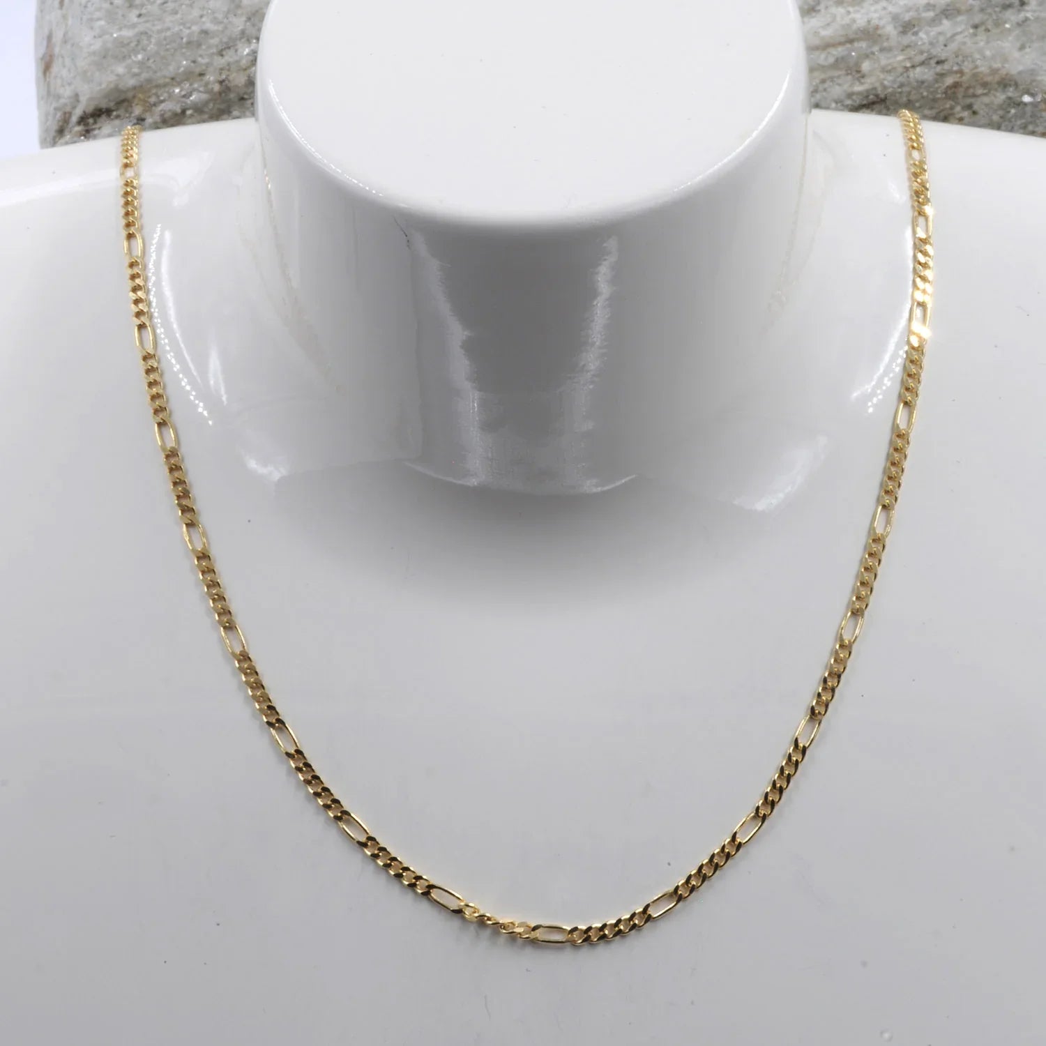 Goldkette Figarokette diamantiert Halskette 1,9 mm - 333-8 Karat Gold