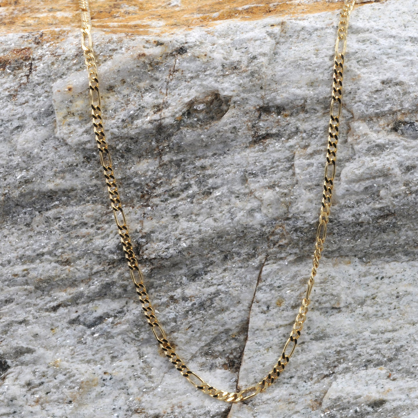 Goldkette Figarokette diamantiert Halskette 1,9 mm - 333-8 Karat Gold