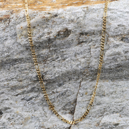 Goldkette Figarokette diamantiert Halskette 1,9 mm - 333-8 Karat Gold