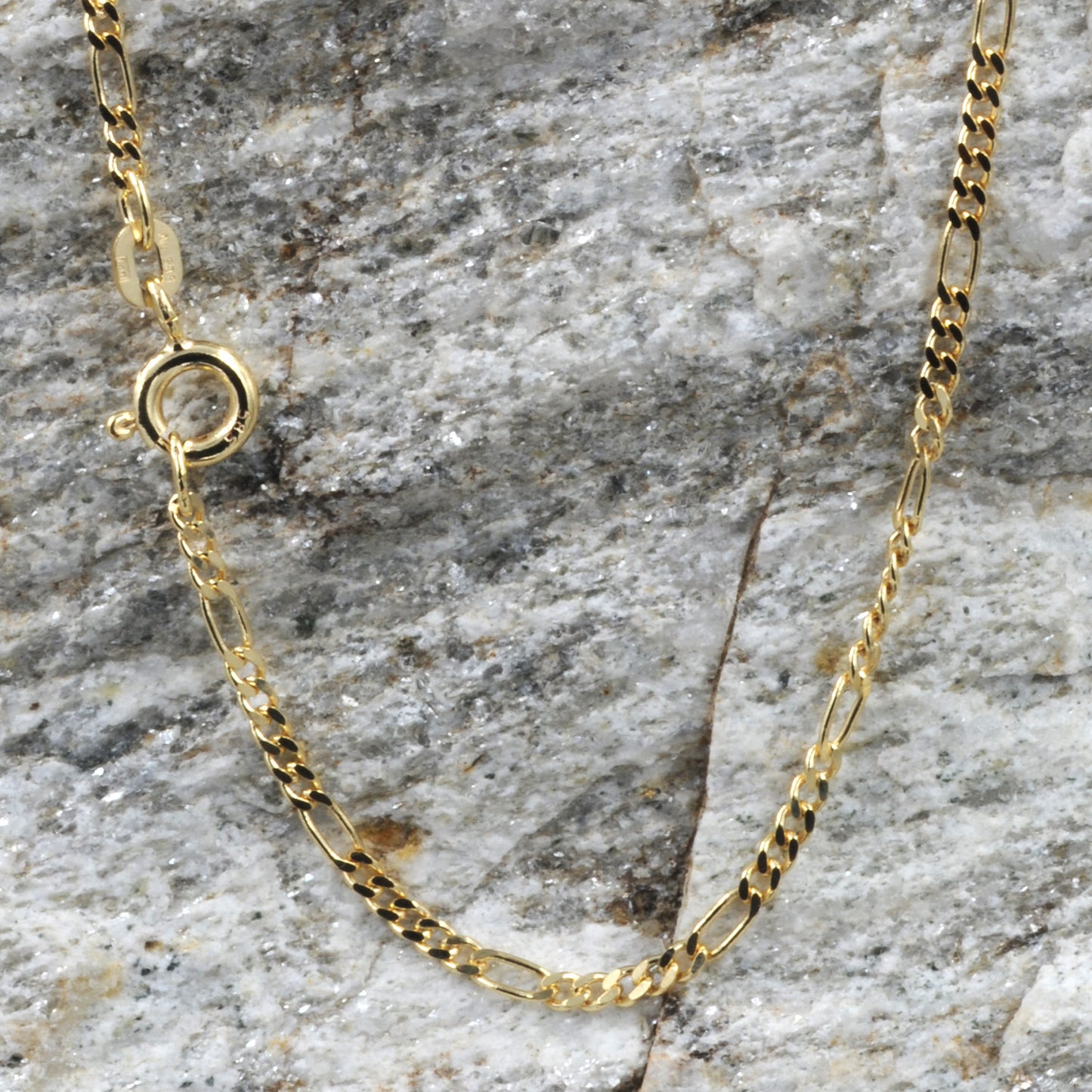 Goldkette Figarokette diamantiert Halskette 1,9 mm - 333-8 Karat Gold