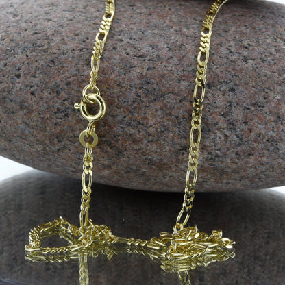 Goldkette Figarokette diamantiert Halskette 2,2 mm - 333-8 Karat Gold