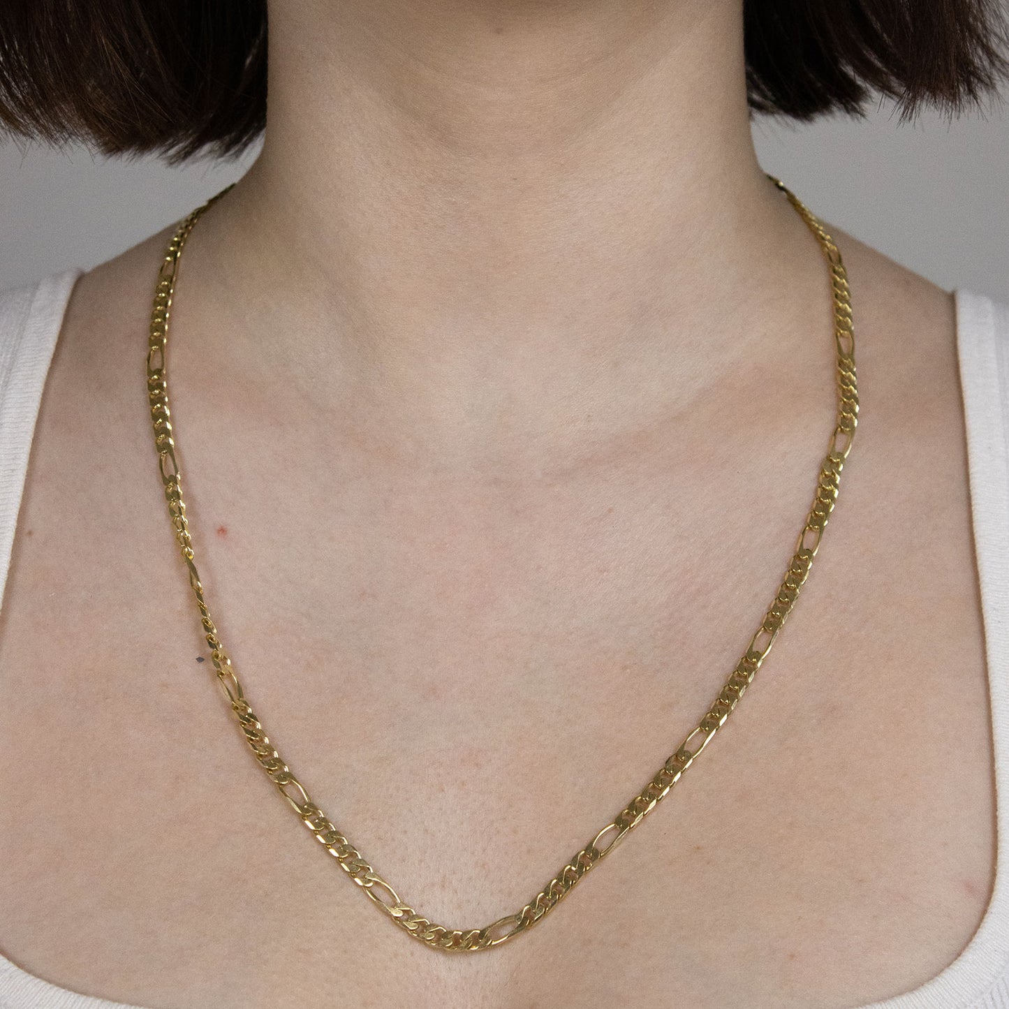 Goldkette Figarokette diamantiert Halskette 4,3 mm - 333-8 Karat Gold