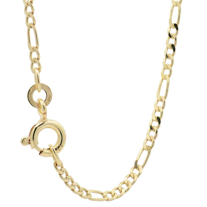 Massive Goldkette Figarokette diamantiert Halskette 333 - 8 Karat Gold