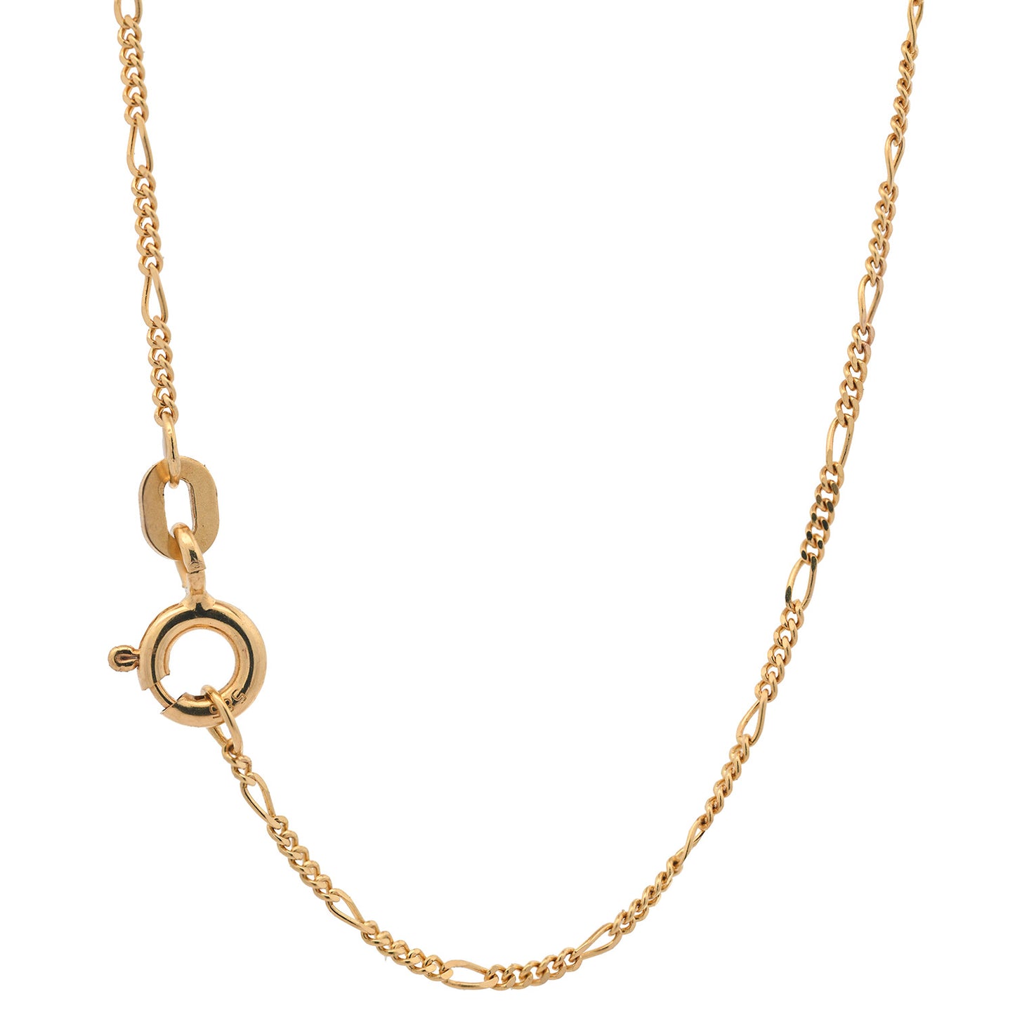 Massive Goldkette Figarokette diamantiert Halskette 585- 14 Karat Gold