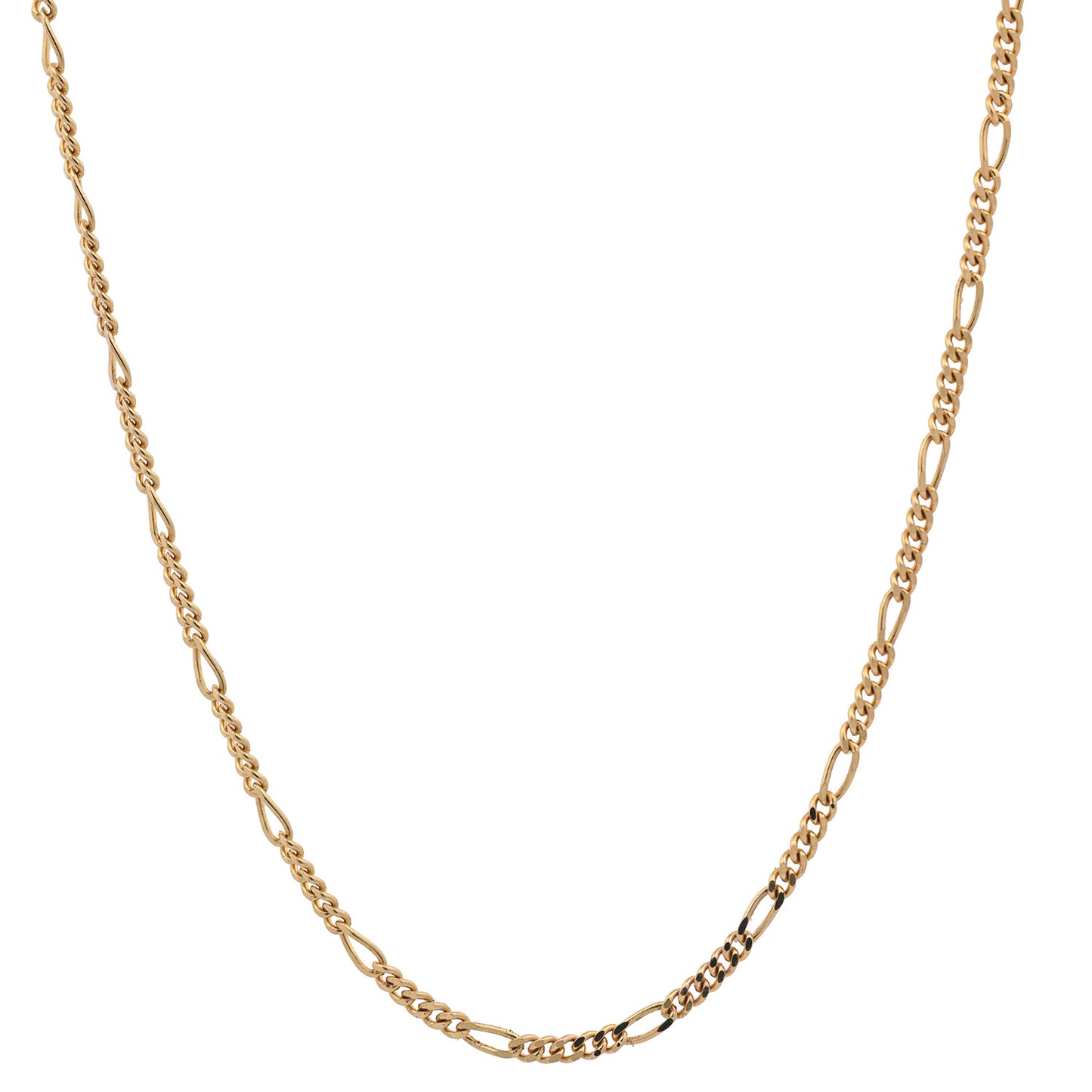 Massive Goldkette Figarokette diamantiert Halskette 585- 14 Karat Gold