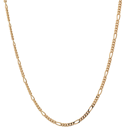 Massive Goldkette Figarokette diamantiert Halskette 585- 14 Karat Gold