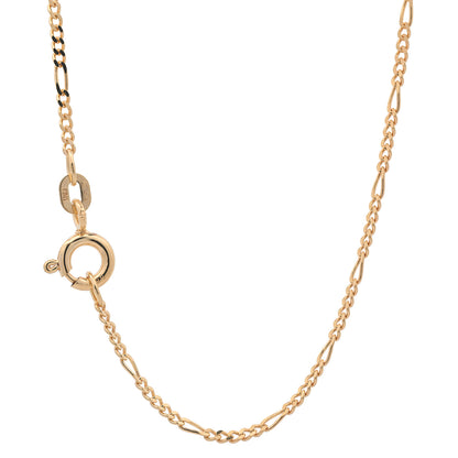 Massive Goldkette Figarokette diamantiert Halskette 585- 14 Karat Gold