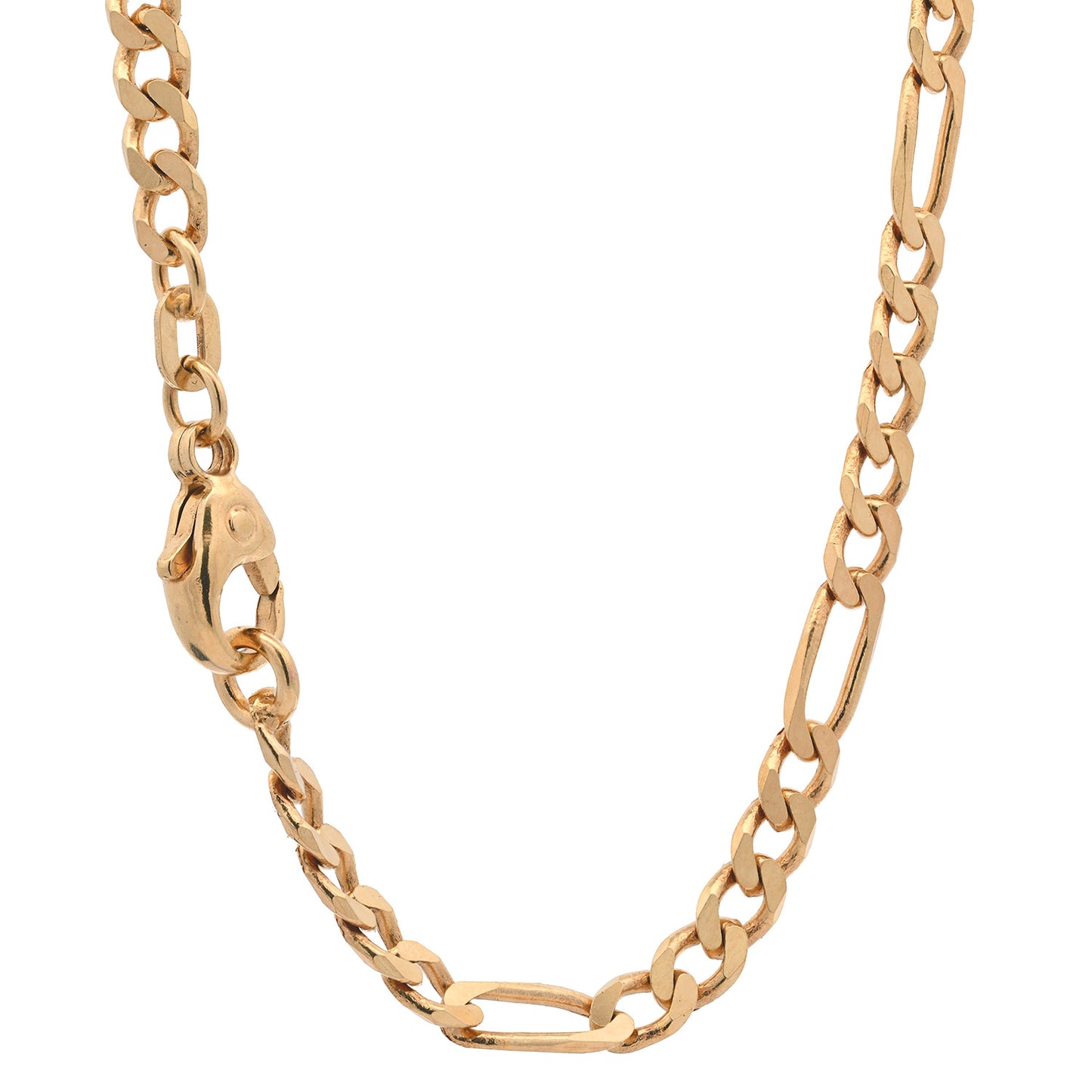Massive Goldkette Figarokette diamantiert Halskette 585- 14 Karat Gold