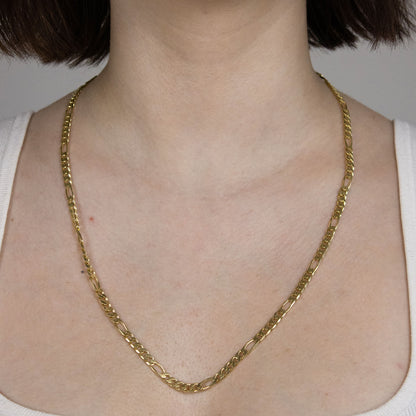 Massive Goldkette Figarokette diamantiert Halskette 585- 14 Karat Gold
