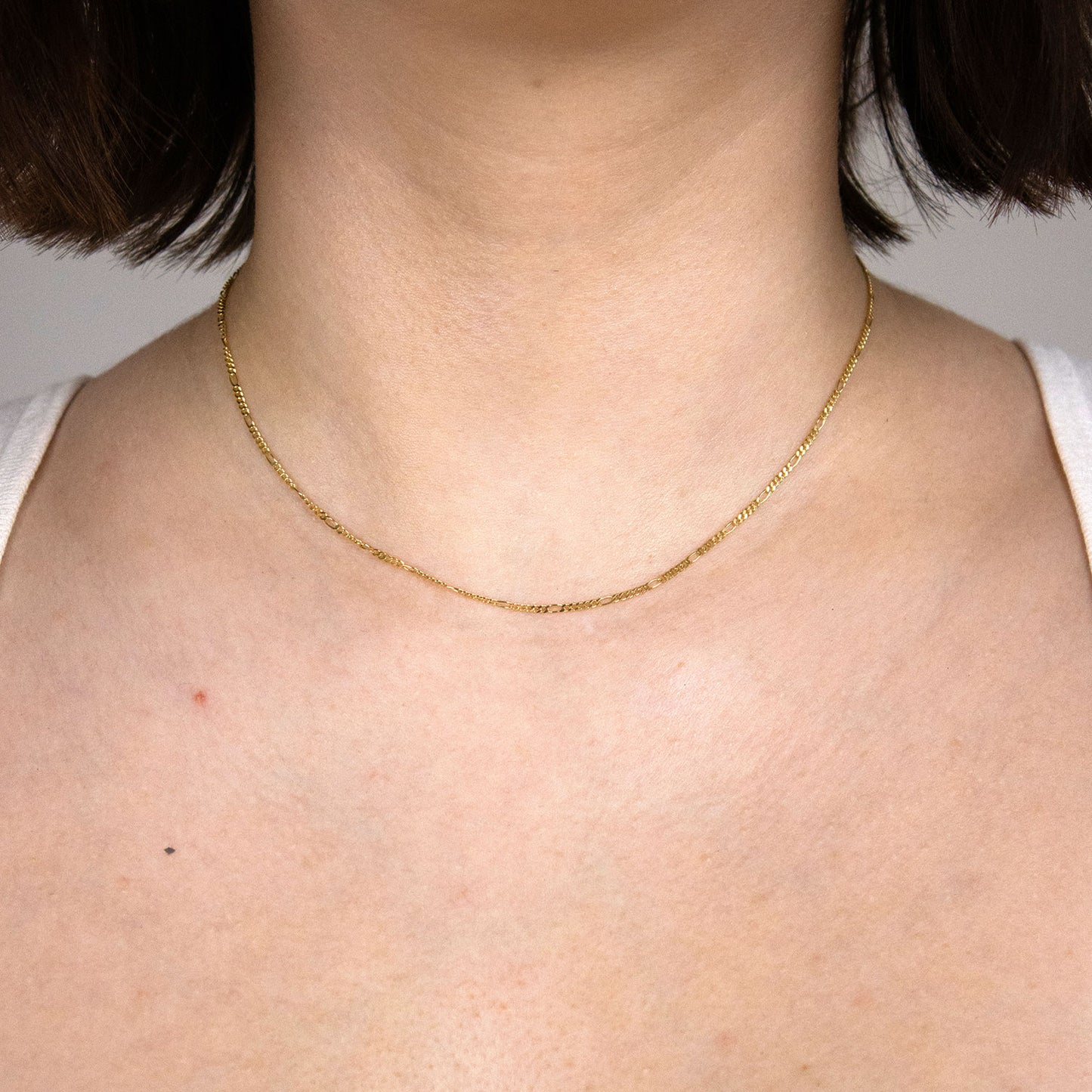 Massive Goldkette Figarokette diamantiert Halskette 585- 14 Karat Gold