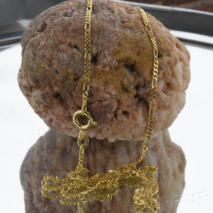 Massive Goldkette Figarokette diamantiert Halskette 585- 14 Karat Gold