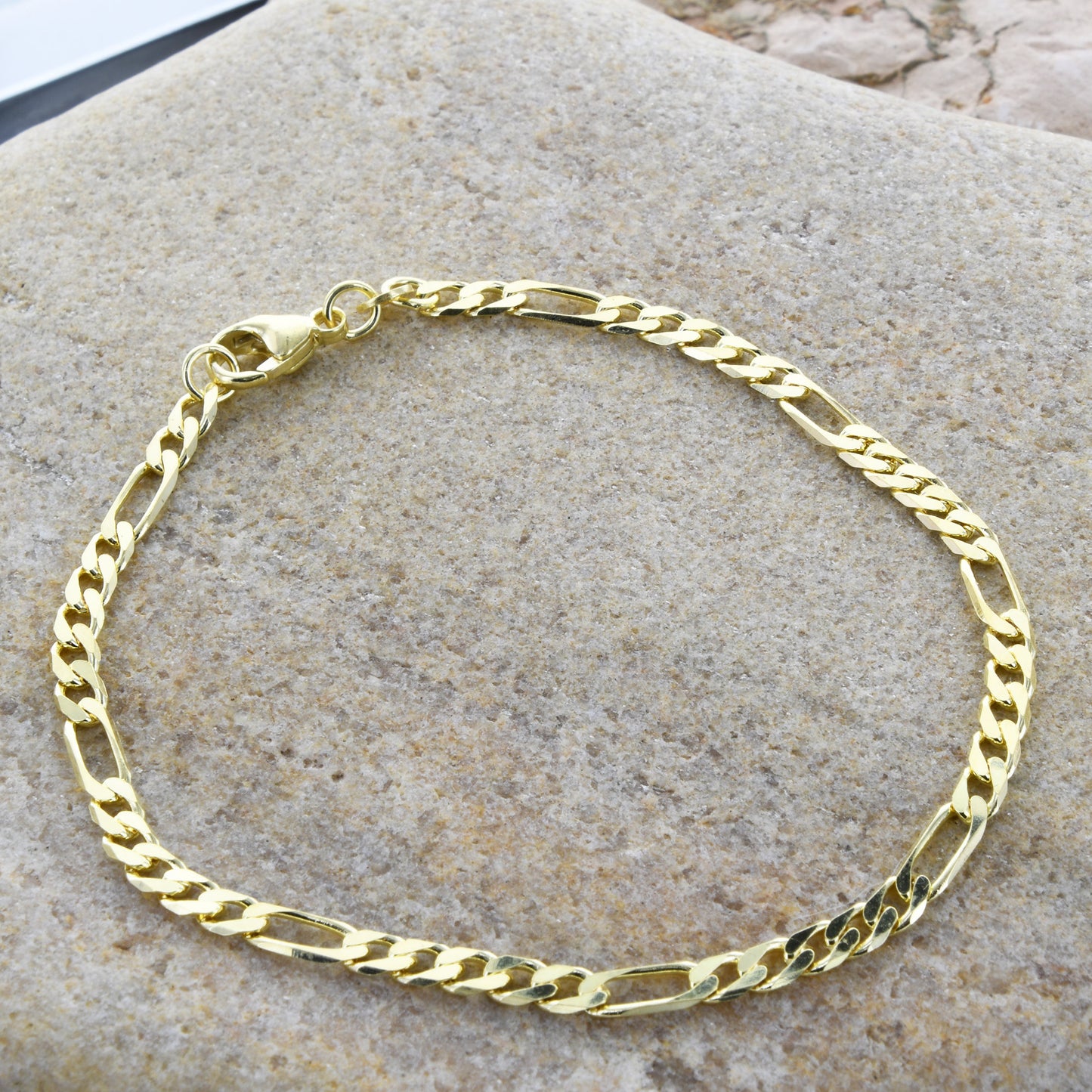 Massive Goldkette Figarokette diamantiert Halskette 585- 14 Karat Gold