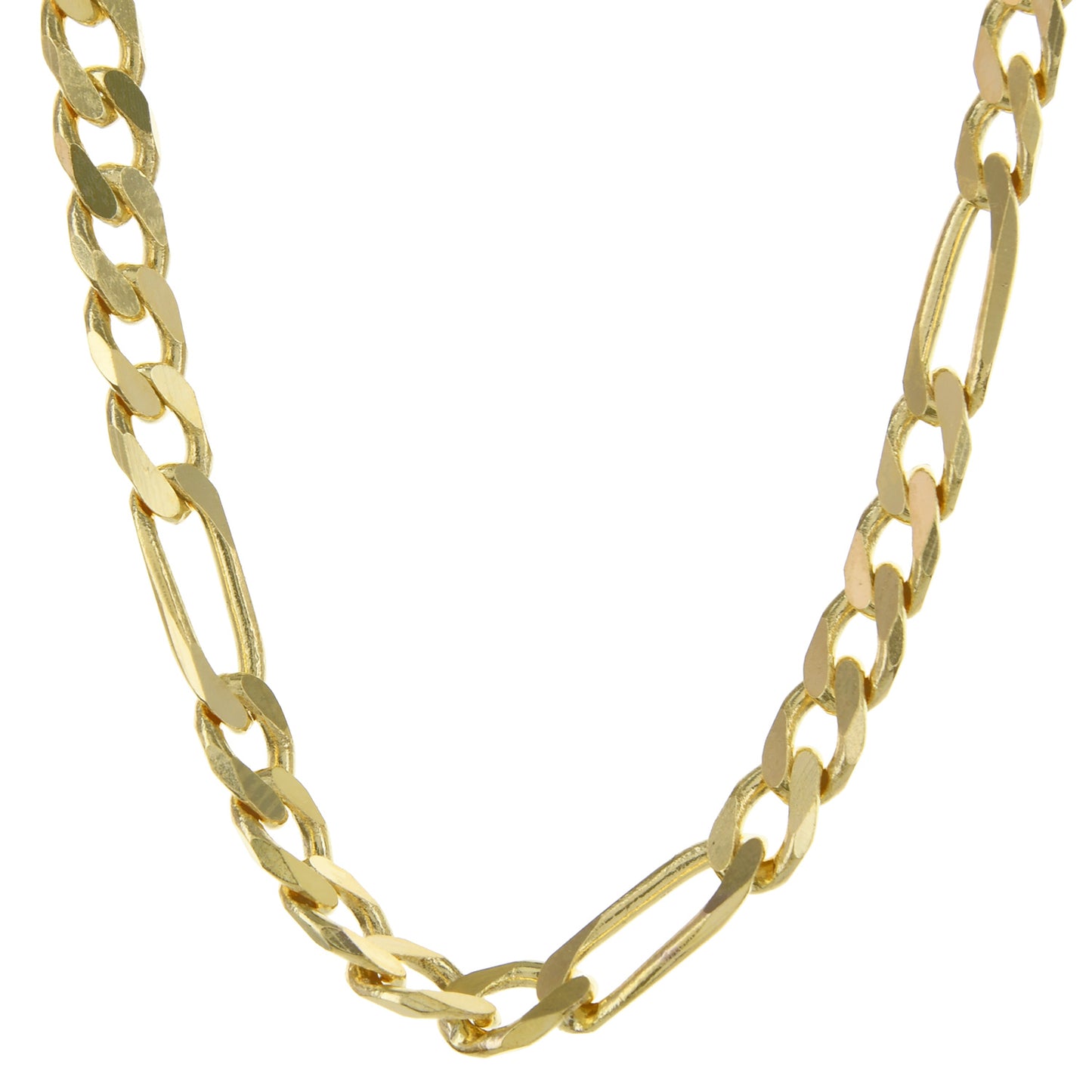 Massive Goldkette Figarokette diamantiert Halskette 585- 14 Karat Gold