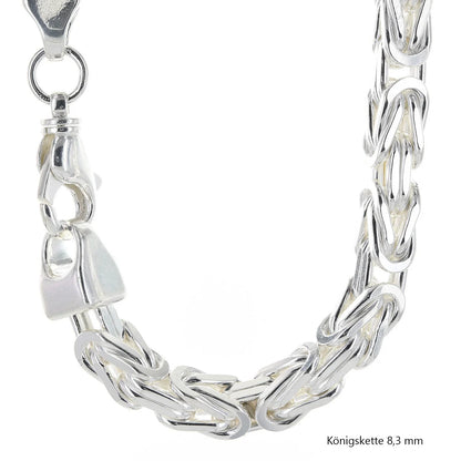 Königskette Halskette oder Armband Breite 8,3 mm - massiv 925 Sterlingsilber Auswahl