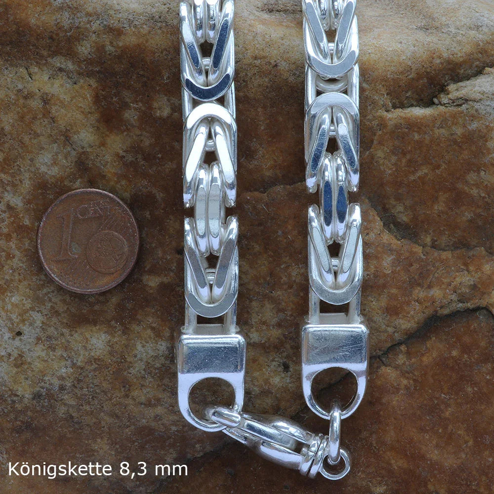 Königskette Halskette oder Armband Breite 8,3 mm - massiv 925 Sterlingsilber Auswahl