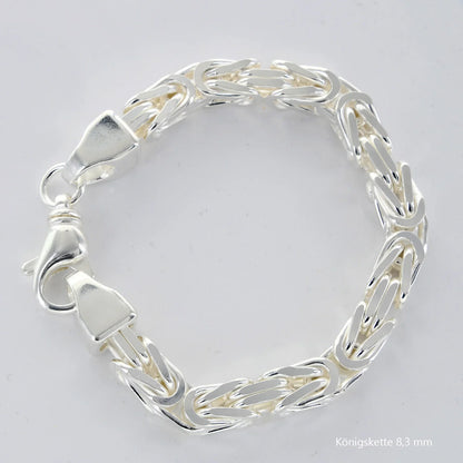 Königskette Halskette oder Armband Breite 8,3 mm - massiv 925 Sterlingsilber Auswahl