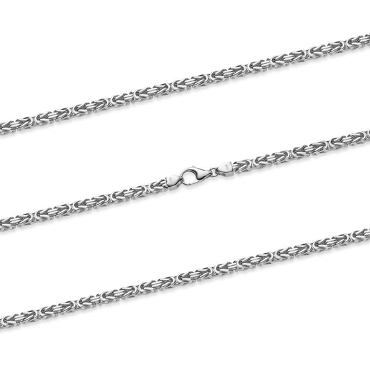 Königskette Halskette oder Armband Breite 2,5 mm - massiv 925 Sterlingsilber Auswahl