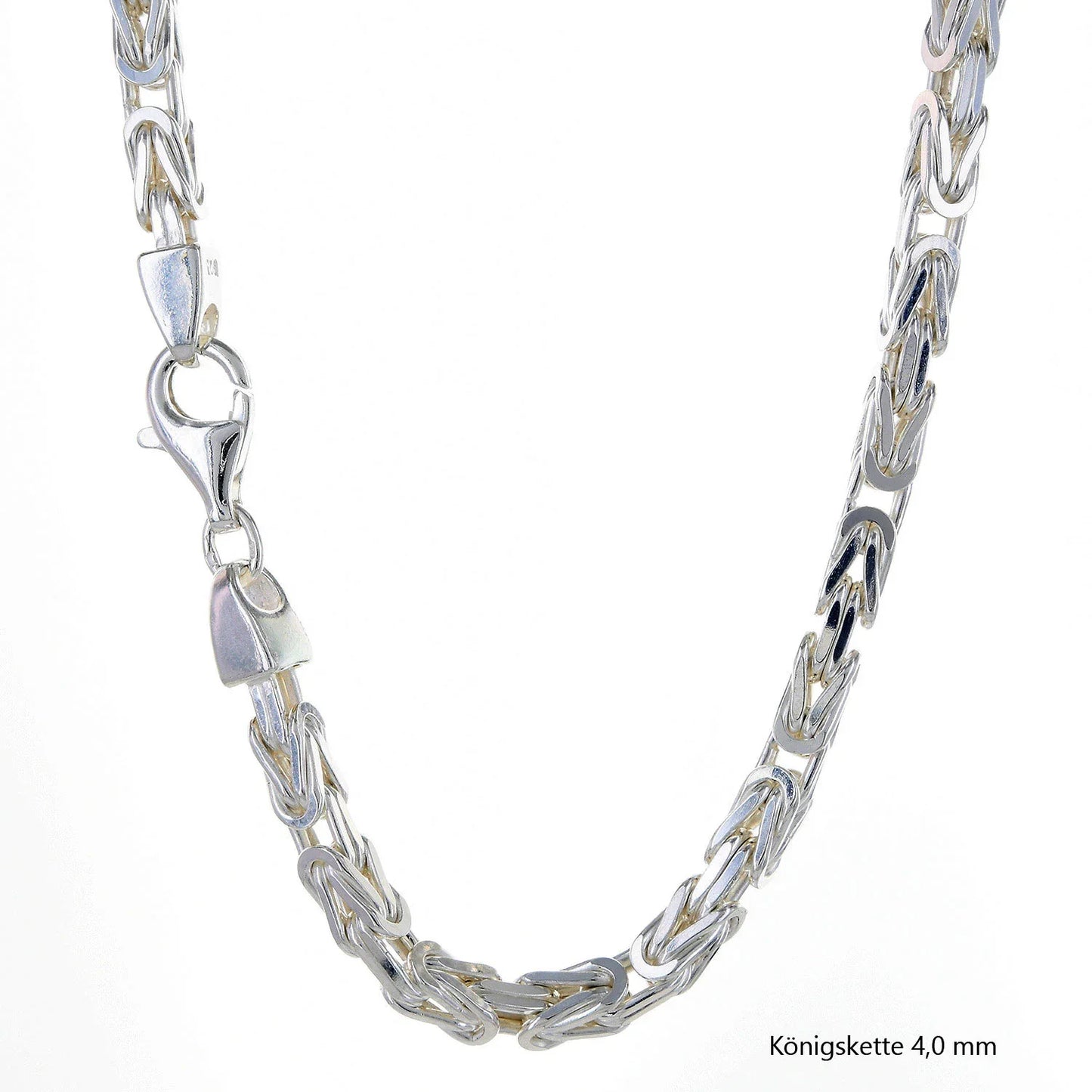 Königskette Halskette oder Armband Breite 4,0 mm - massiv 925 Sterlingsilber Auswahl