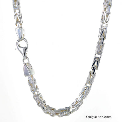 Königskette Halskette oder Armband Breite 4,0 mm - massiv 925 Sterlingsilber Auswahl