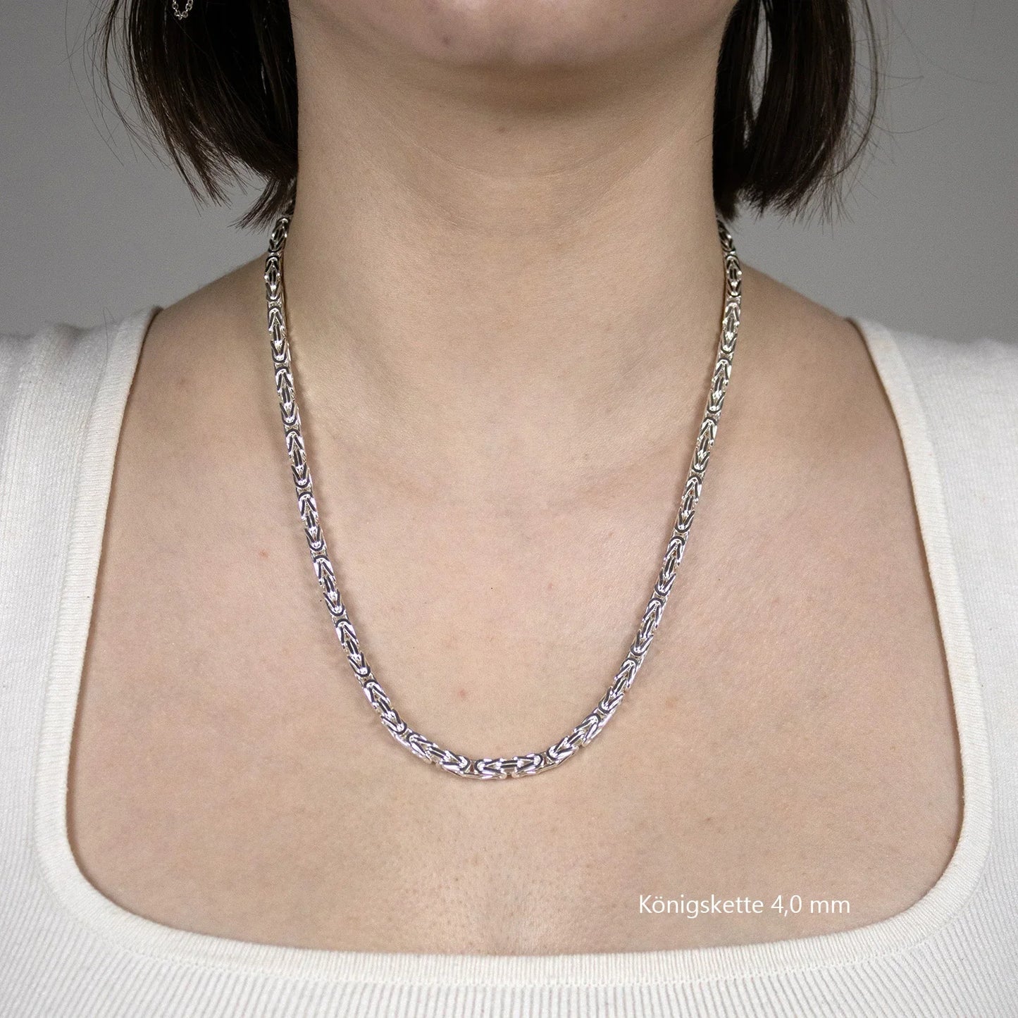 Königskette Halskette oder Armband Breite 4,0 mm - massiv 925 Sterlingsilber Auswahl